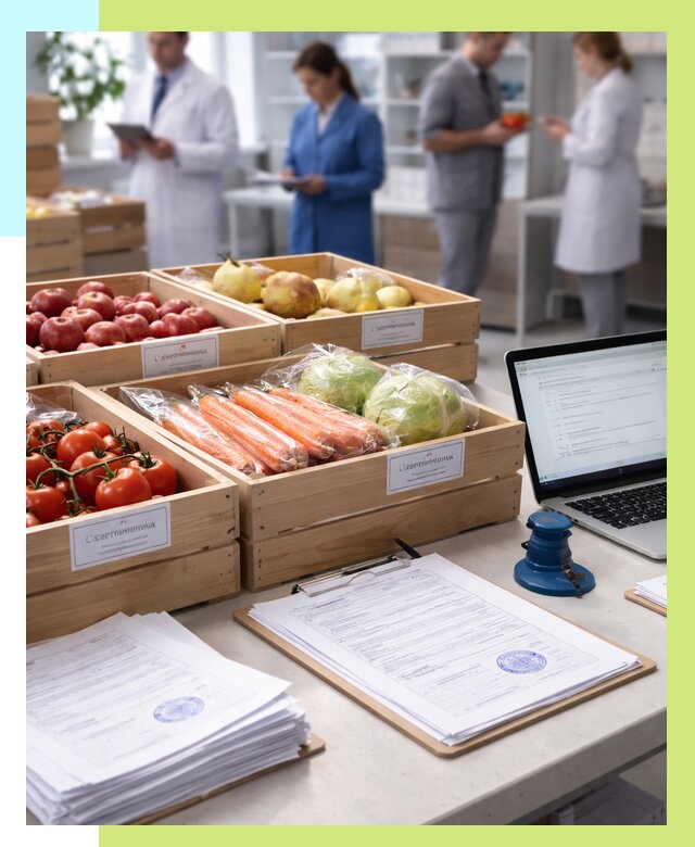 Сертификация овощей и фруктов в Бугуруслане от 8662 р. | Алешин-Бгр