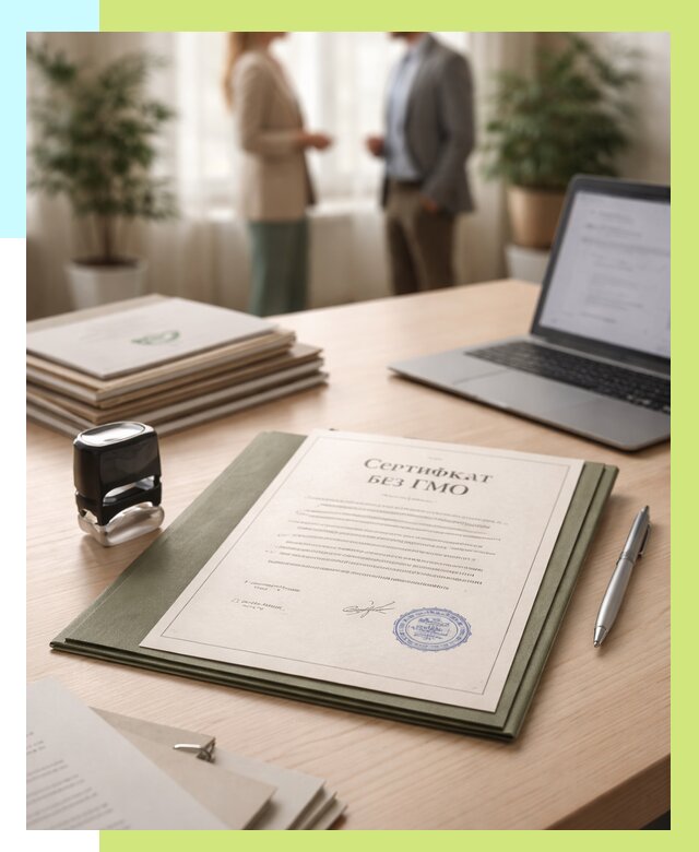 Сертификат без ГМО в Бугуруслане от 7643 р. оформить срочно Алешин-Бгр